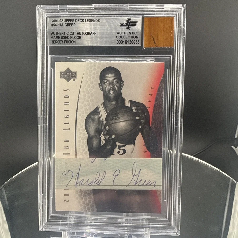 Upper Deck Legends Hal Greer Jersey Fusion Authentic Cut‎ Auto Game Used Floor